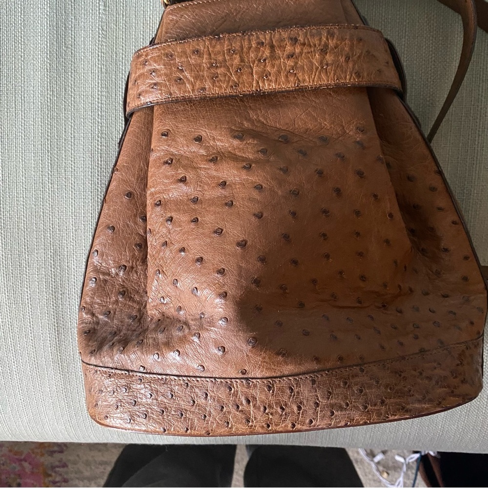 Vintage Ostrich style Bucket Bag - Picture 4 of 8